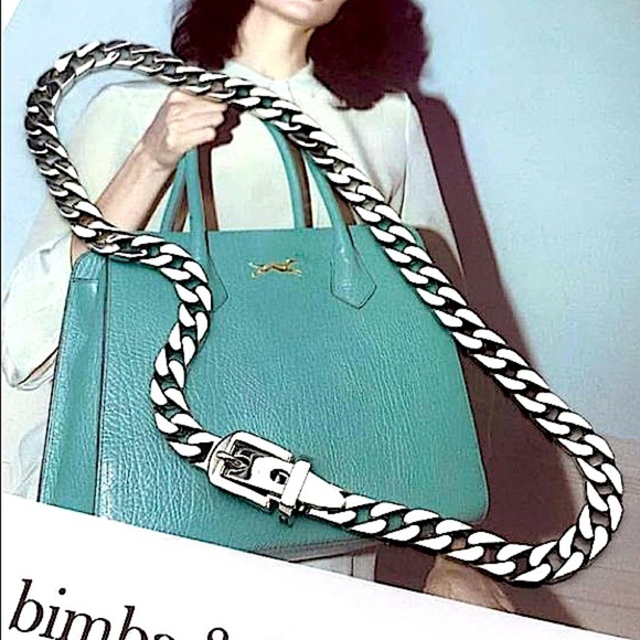 Belt Buckle Sterling Silver Cuban Chain Link Choker Necklace - Picture 6 of 10